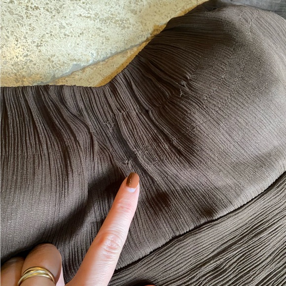 Jenny Yoo Collection 100% Silk Chiffon Brown Bridesmaid Formal Gown 12 - Picture 6 of 13